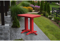 A&L Furniture Recycled Plastic 48" x 33"  Bar Table - Bright Red