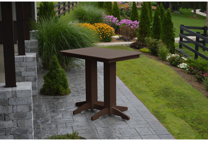 A&L Furniture Recycled Plastic 48" x 33"  Bar Table - Tudor Brown