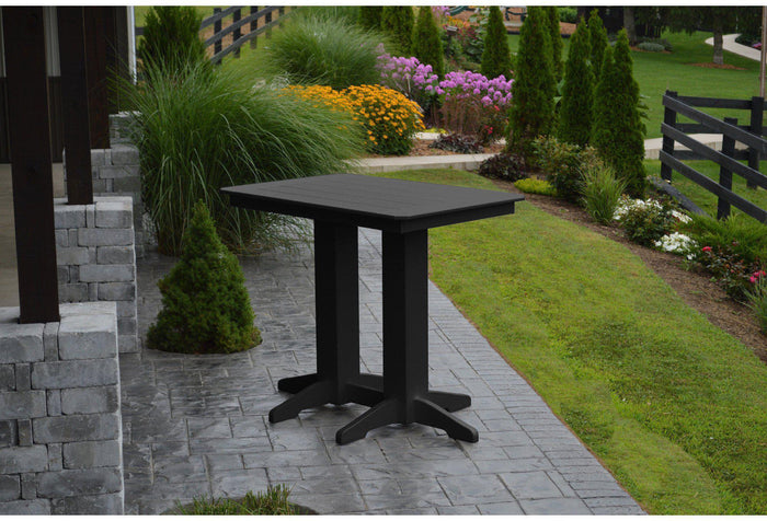 A&L Furniture Recycled Plastic 48" x 33"  Bar Table - Black