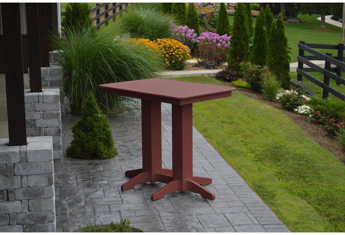 A&L Furniture Recycled Plastic 48" x 33"  Bar Table - Cherrywood