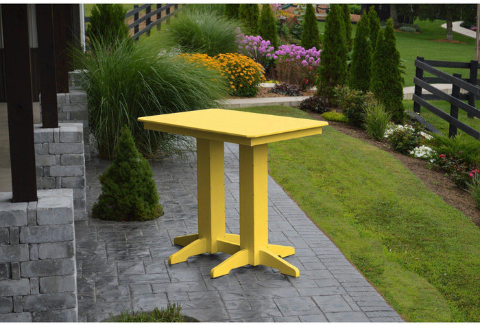 A&L Furniture Recycled Plastic 48" x 33"  Bar Table - Lemon Yellow