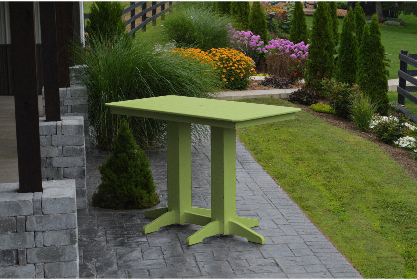 A&L Furniture Recycled Plastic 5' Bar Table - Tropical Lime