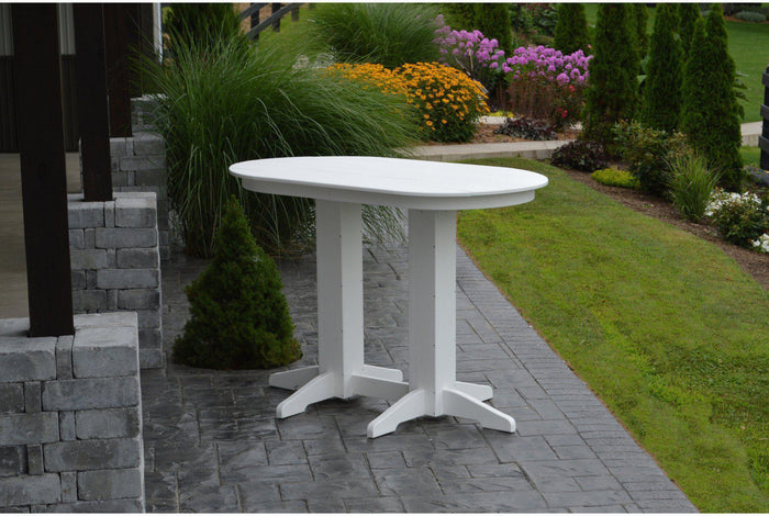 A&L Furniture Recycled Plastic 5' Oval Bar Table - White