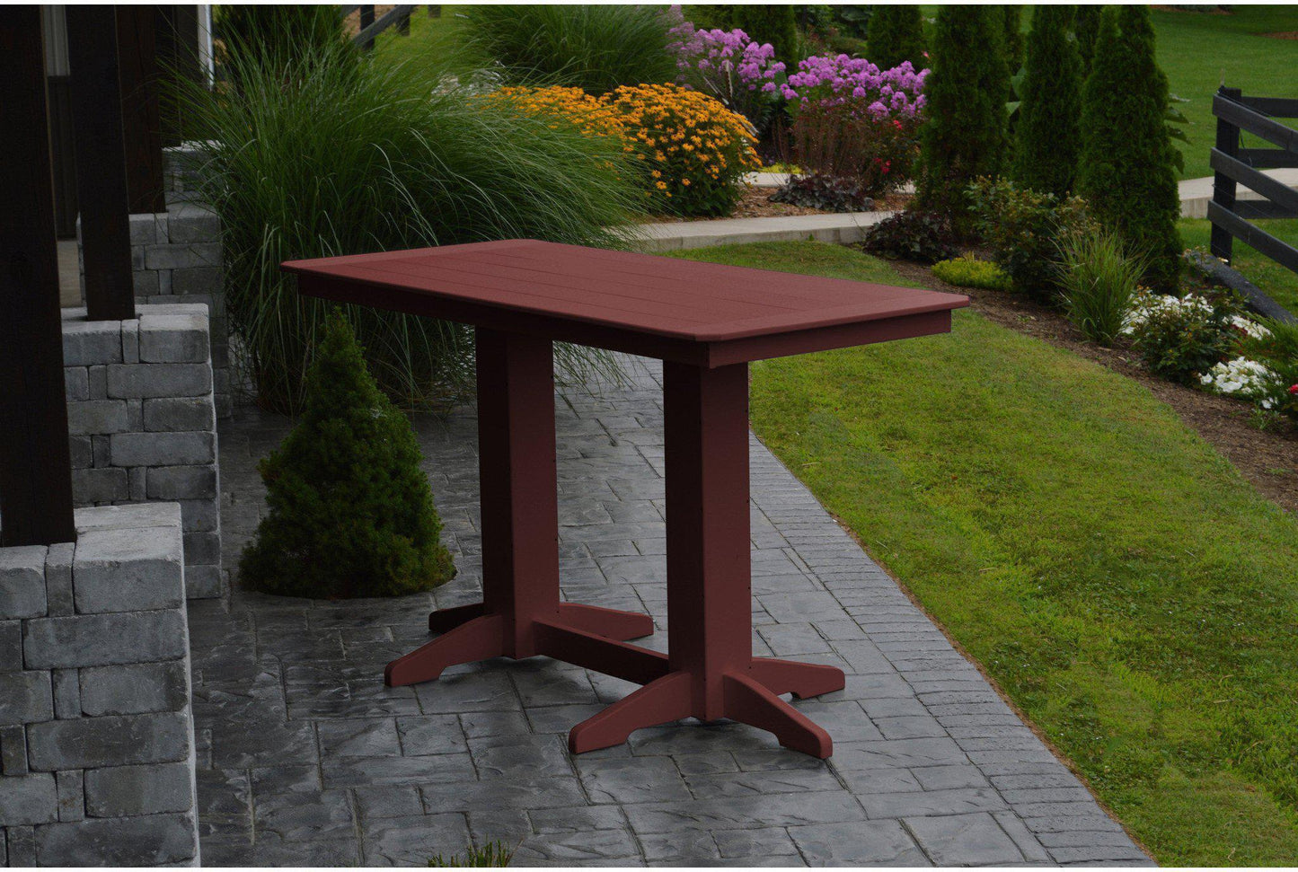 A&L Furniture Recycled Plastic 6' Bar Table - Cherrywood