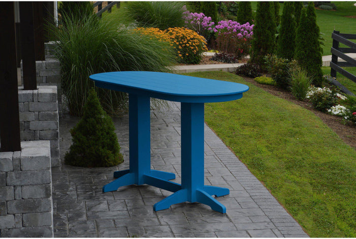 A&L Furniture Recycled Plastic 6' Oval Bar Table - Blue