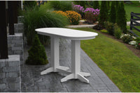 A&L Furniture Recycled Plastic 6' Oval Bar Table - White