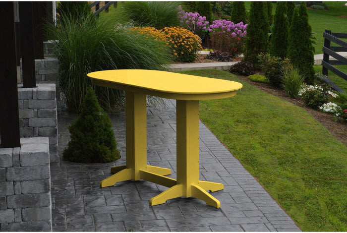 A&L Furniture Recycled Plastic 6' Oval Bar Table - Lemon Yellow