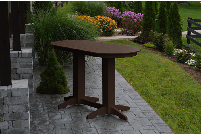 A&L Furniture Recycled Plastic 6' Oval Bar Table - Tudor Brown
