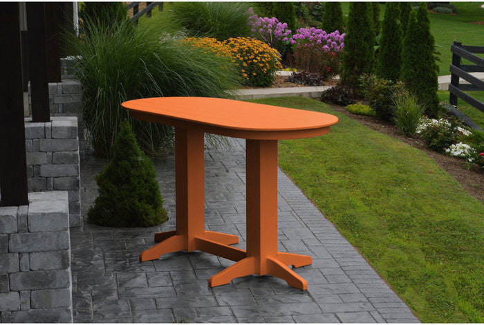 A&L Furniture Recycled Plastic 6' Oval Bar Table - Orange