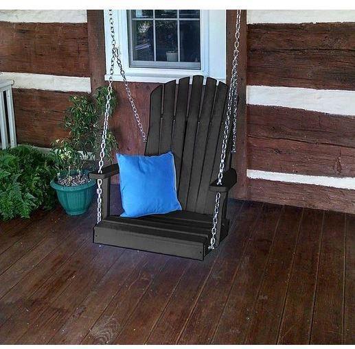 A & L Furniture Co. Amish Made Poly Adirondack Chair Swing  - Ships FREE in 5-7 Business days - Rocking Furniture