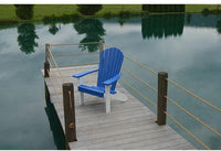 A & L Furniture Co. Amish Made Poly Fanback Adirondack Chair w/White Frame  - Ships FREE in 5-7 Business days - Rocking Furniture