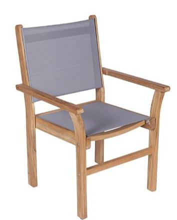Royal Teak Collection Outdoor Captiva Sling Stacking Chair - SHIPS WITHIN 1 TO 2 BUSINESS DAYS