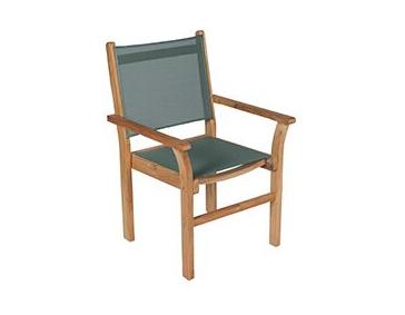 Royal Teak Collection Outdoor Captiva Sling Stacking Chair - SHIPS WITHIN 1 TO 2 BUSINESS DAYS