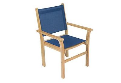 Royal Teak Collection Outdoor Captiva Sling Stacking Chair - SHIPS WITHIN 1 TO 2 BUSINESS DAYS