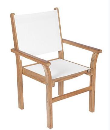 Royal Teak Collection Outdoor Captiva Sling Stacking Chair - SHIPS WITHIN 1 TO 2 BUSINESS DAYS