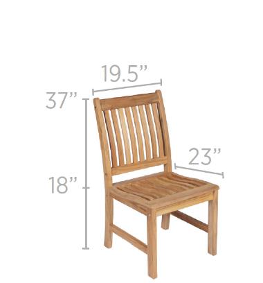 Royal Teak Collection Compass Outdoor Patio Side Chair - SHIPS WITHIN 1 TO 2 BUSINESS DAYS