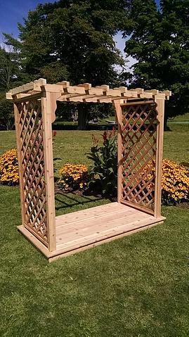 A&L Furniture Co. Western Red Cedar 4' Covington Arbor & Deck - LEAD TIME TO SHIP 4 WEEKS OR LESS