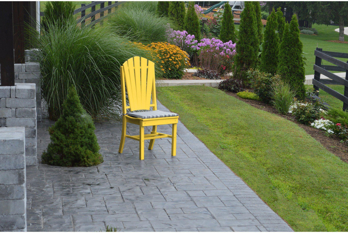 A&L Furniture Company Recycled Plastic Adirondack Dining Chair - Lemon Yellow
