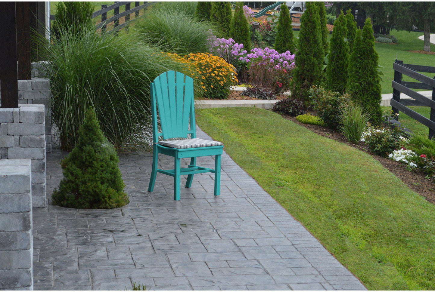A&L Furniture Company Recycled Plastic Adirondack Dining Chair - Aruba Blue