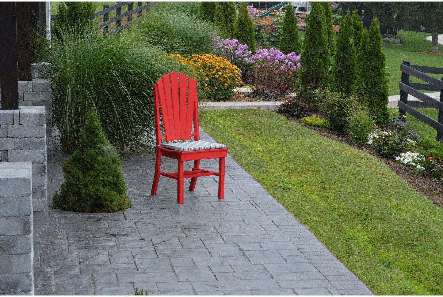 A&L Furniture Company Recycled Plastic Adirondack Dining Chair - Bright Red
