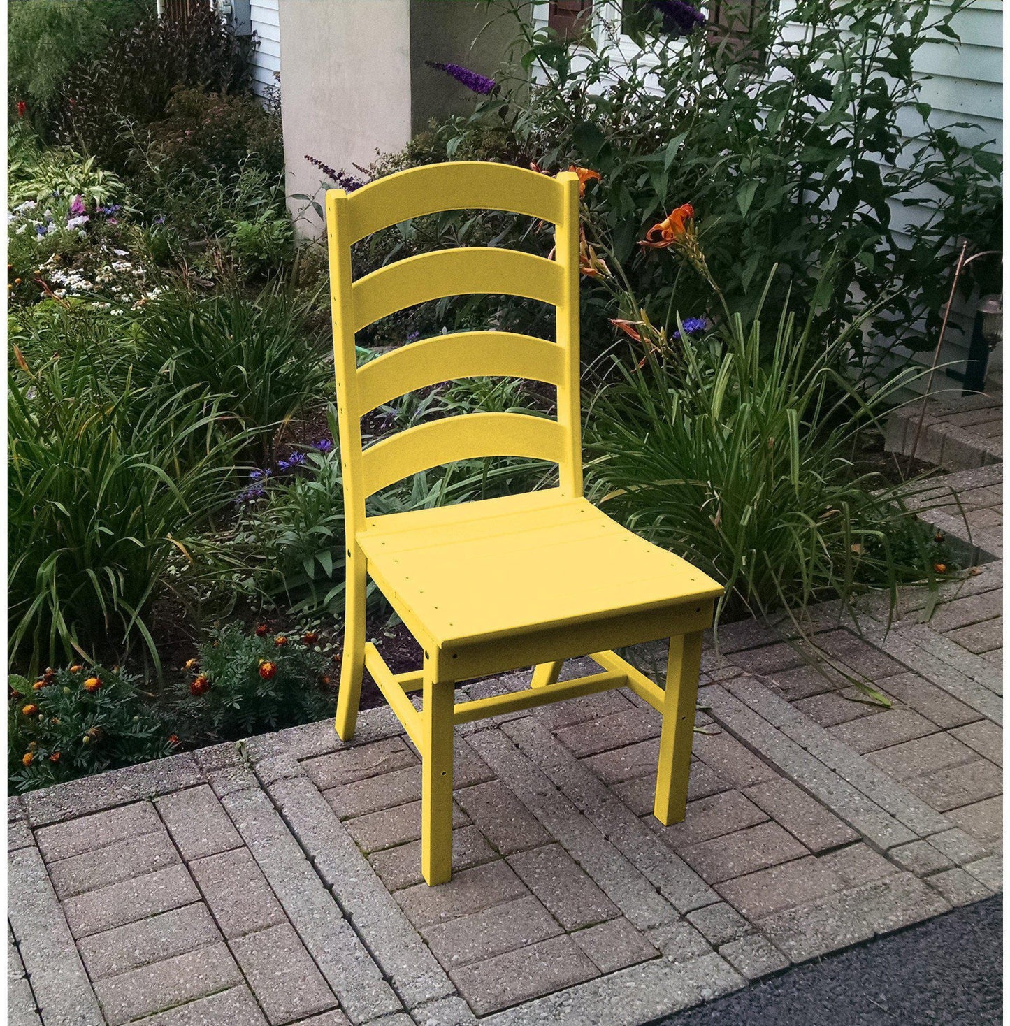 A&L Furniture Company Recycled Plastic Ladderback Dining Chair - Lemon Yellow