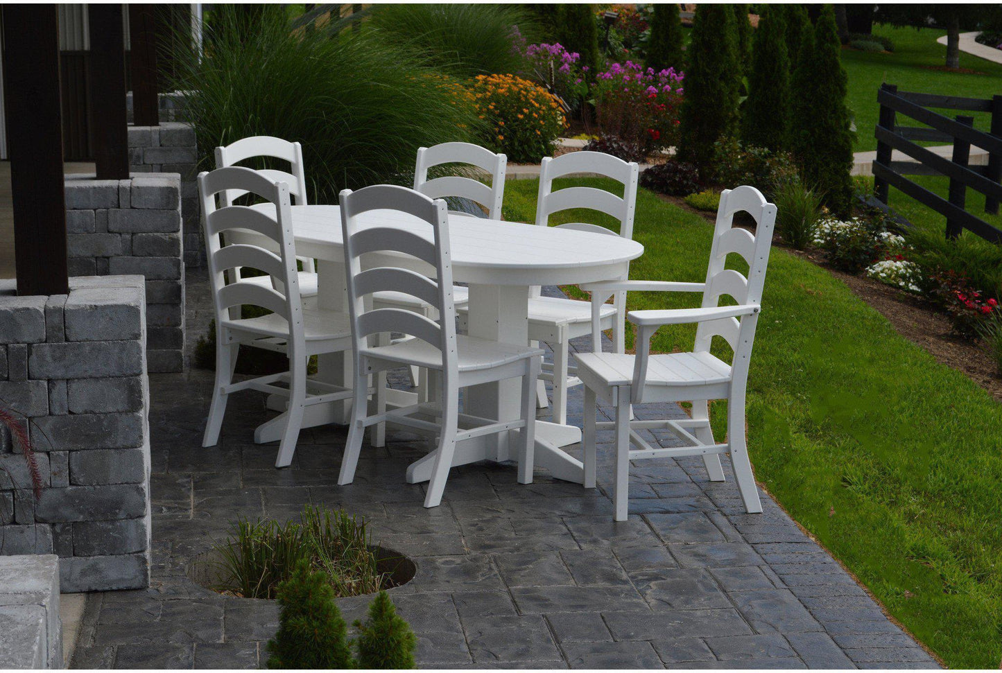 Bryton Park Poly Furniture Recycled Plastic Ladderback Dining Chair - LEAD TIME TO SHIP 10 BUSINESS DAYS