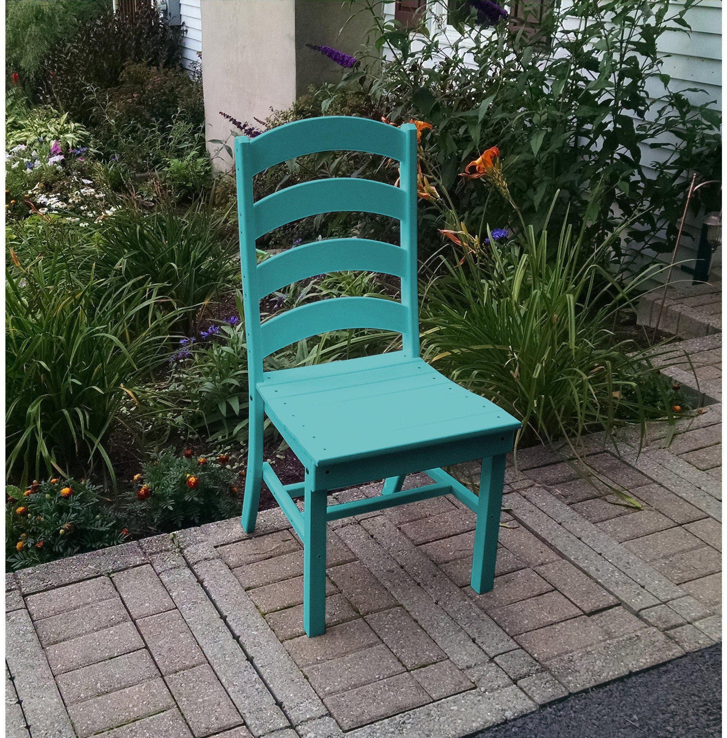 A&L Furniture Company Recycled Plastic Ladderback Dining Chair - Aruba Blue