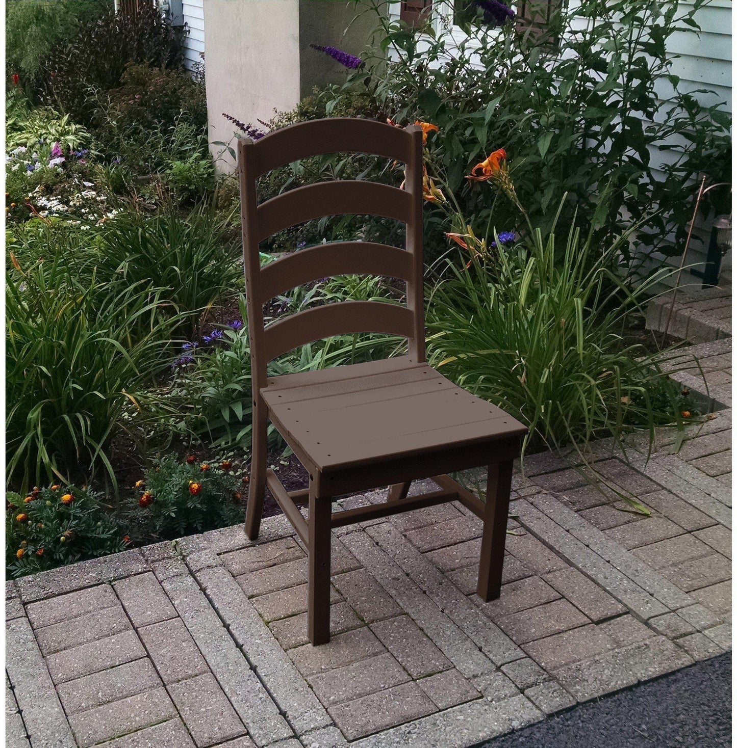A&L Furniture Company Recycled Plastic Ladderback Dining Chair - Tudor Brown