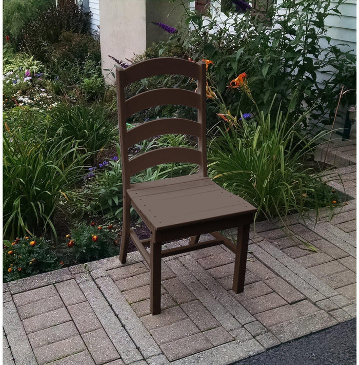 A&L Furniture Company Recycled Plastic Ladderback Dining Chair - Tudor Brown