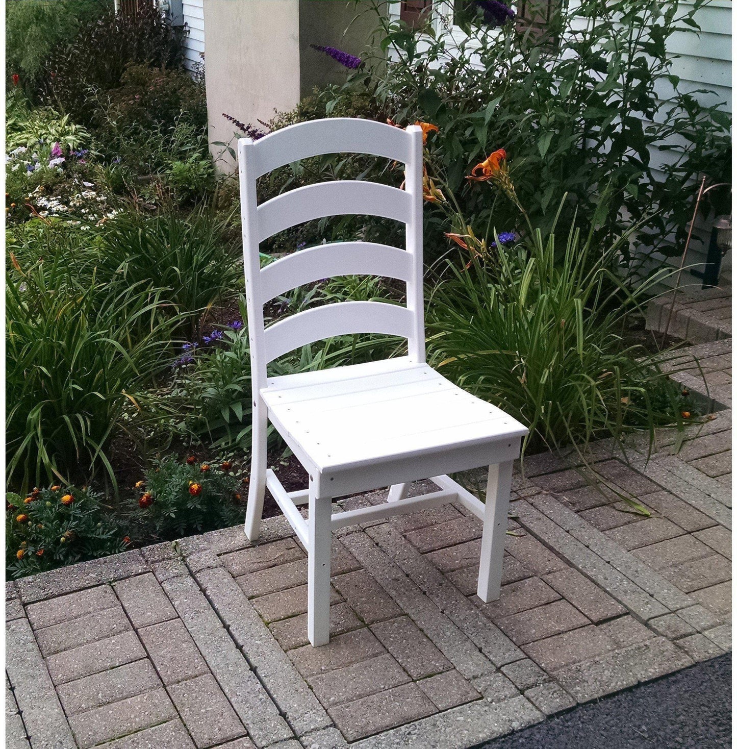 A&L Furniture Company Recycled Plastic Ladderback Dining Chair - White