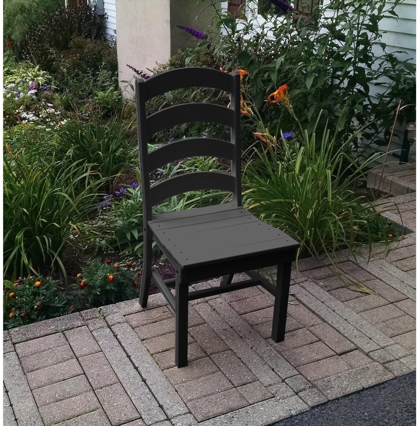 A&L Furniture Company Recycled Plastic Ladderback Dining Chair - Black