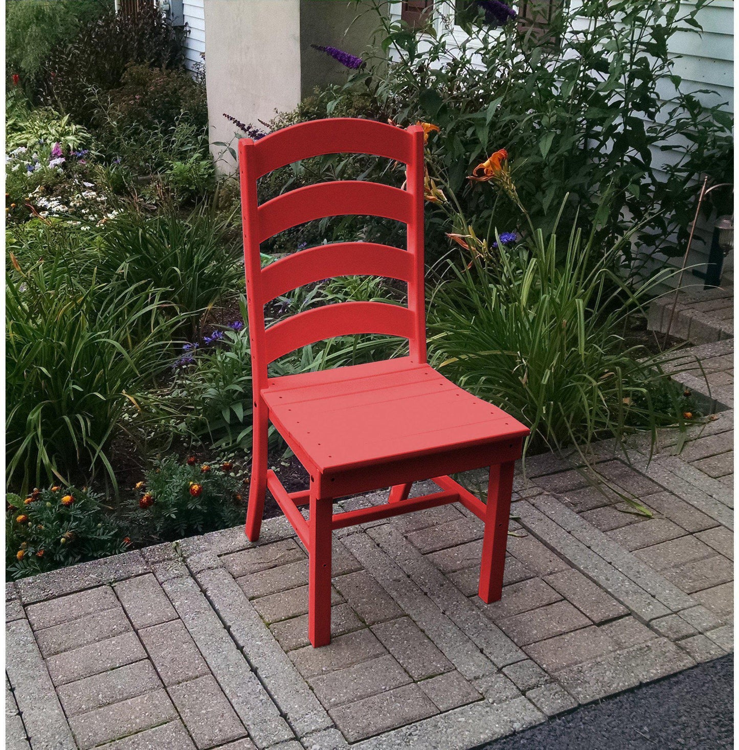 A&L Furniture Company Recycled Plastic Ladderback Dining Chair - Bright Red