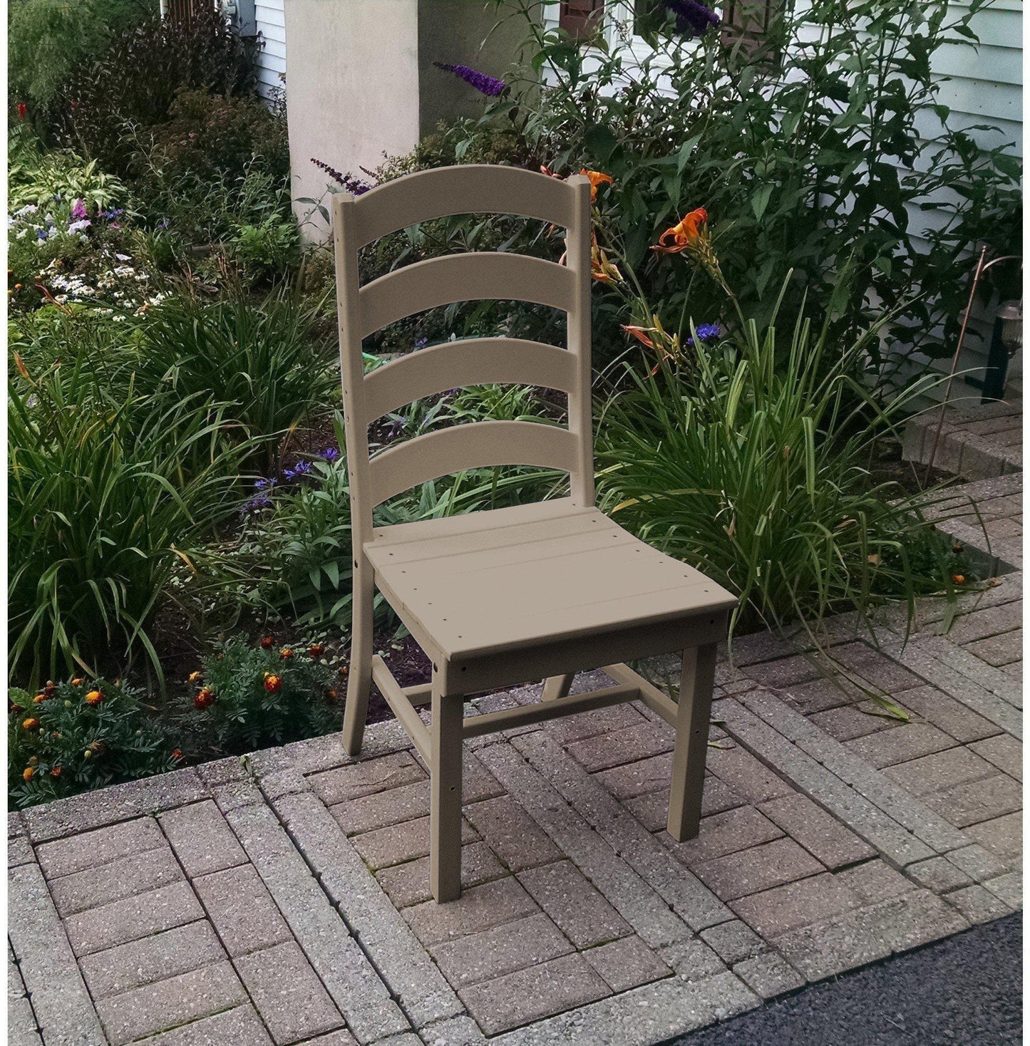 A&L Furniture Company Recycled Plastic Ladderback Dining Chair - Weatheredwood