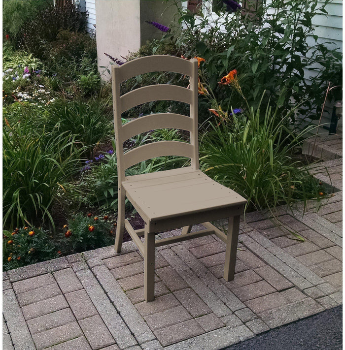 A&L Furniture Company Recycled Plastic Ladderback Dining Chair - Weatheredwood