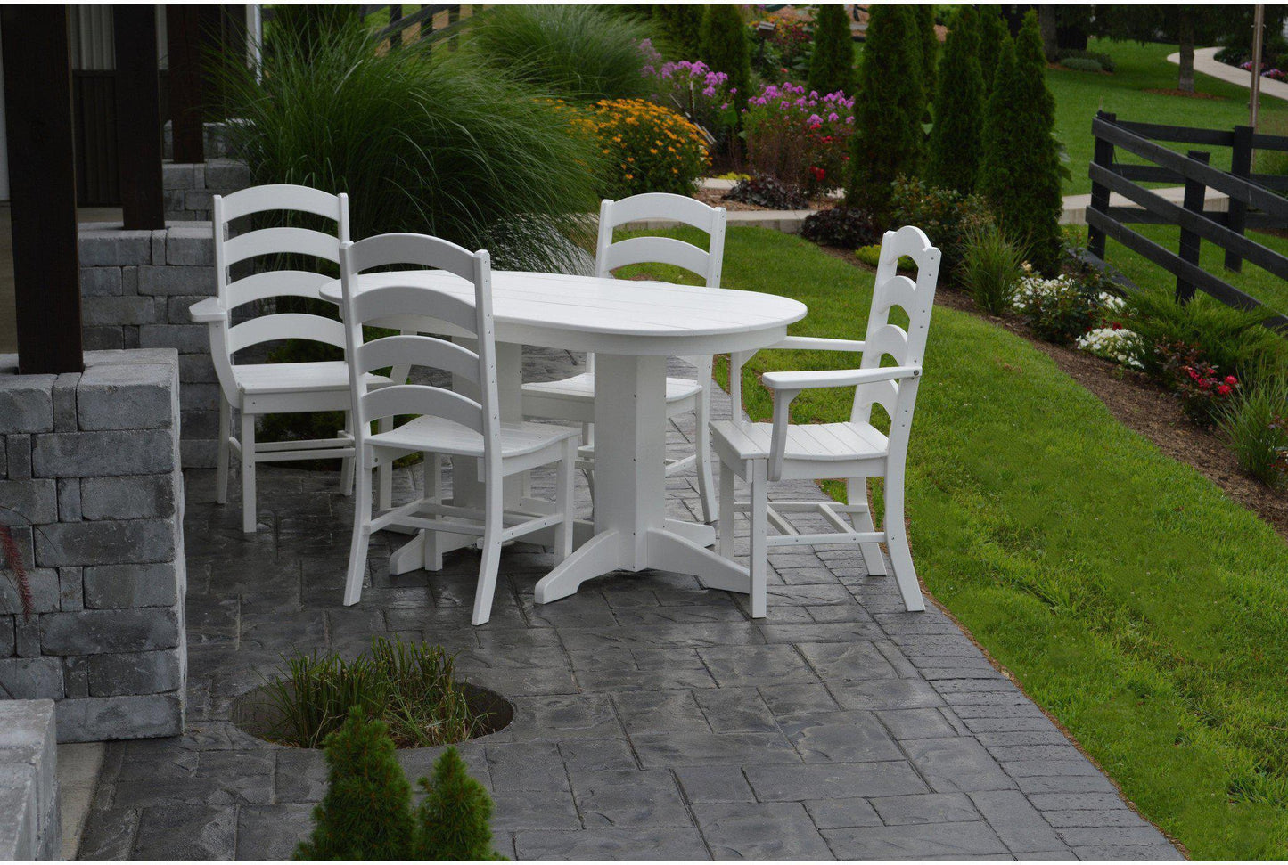 Bryton Park Poly Furniture Recycled Plastic Ladderback Dining Chair - LEAD TIME TO SHIP 10 BUSINESS DAYS