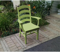 A&L Furniture Company Recycled Plastic Ladderback Dining Chair w/ Arms - Tropical Lime