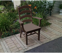 A&L Furniture Company Recycled Plastic Ladderback Dining Chair w/ Arms - Tudor Brown