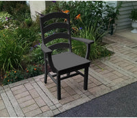 A&L Furniture Company Recycled Plastic Ladderback Dining Chair w/ Arms - Black