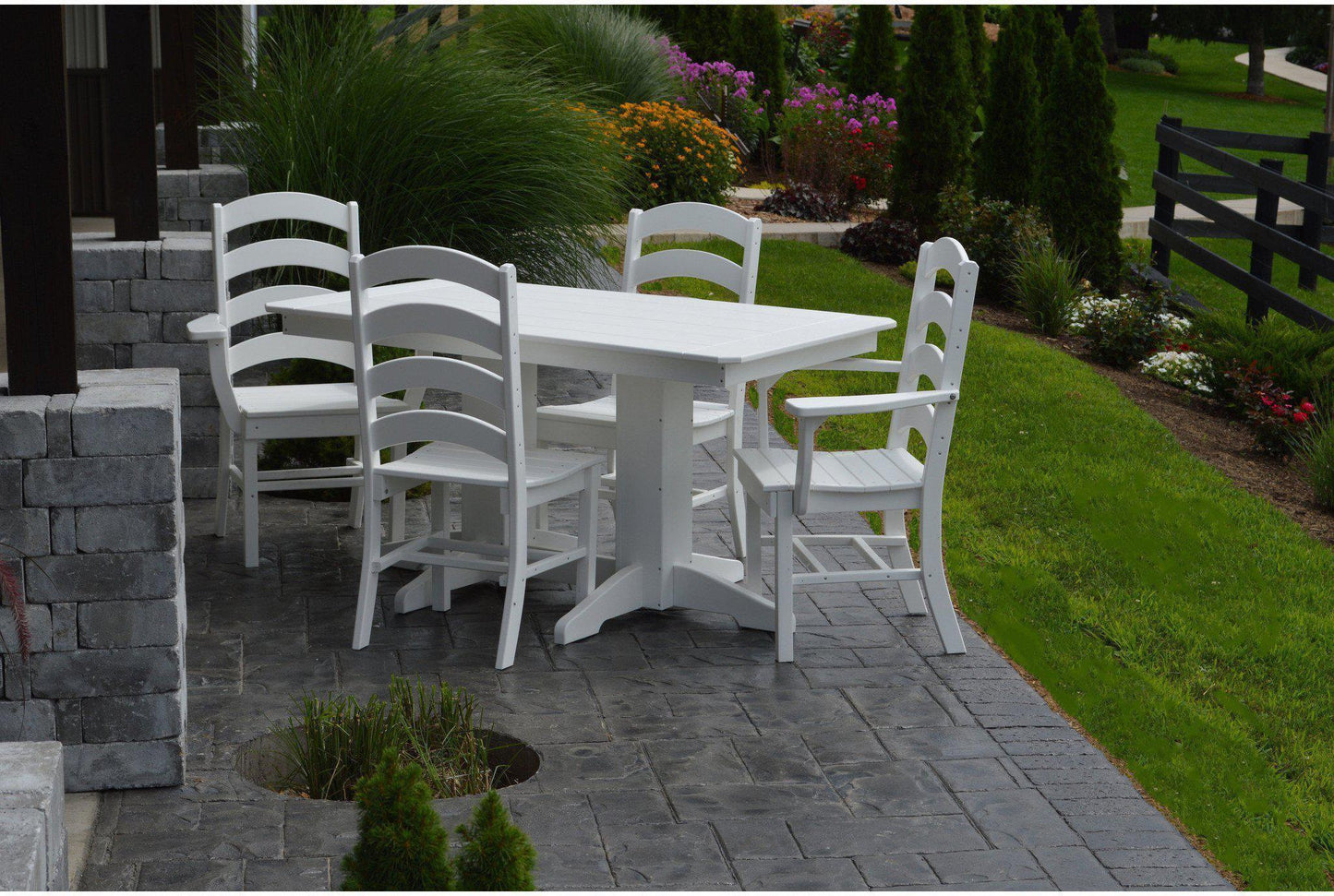 Bryton Park Poly Furniture Recycled Plastic Ladderback Dining Chair w/ Arms - LEAD TIME TO SHIP 10 BUSINESS DAYS