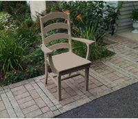 A&L Furniture Company Recycled Plastic Ladderback Dining Chair w/ Arms - Weatheredwood