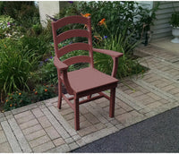 A&L Furniture Company Recycled Plastic Ladderback Dining Chair w/ Arms - Cherrywood