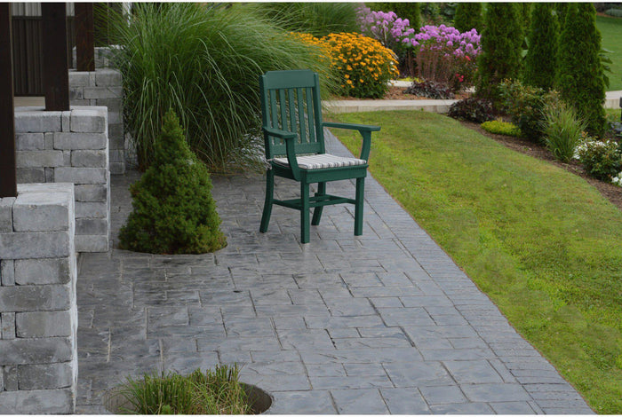 A&L Furniture Company Recycled Plastic Traditional Dining Chair w/ Arms - Turf Green