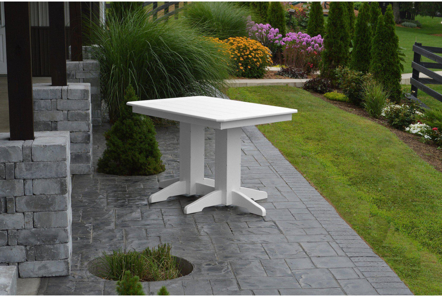 A&L Furniture Company Recycled Plastic 4' Dining Table - White