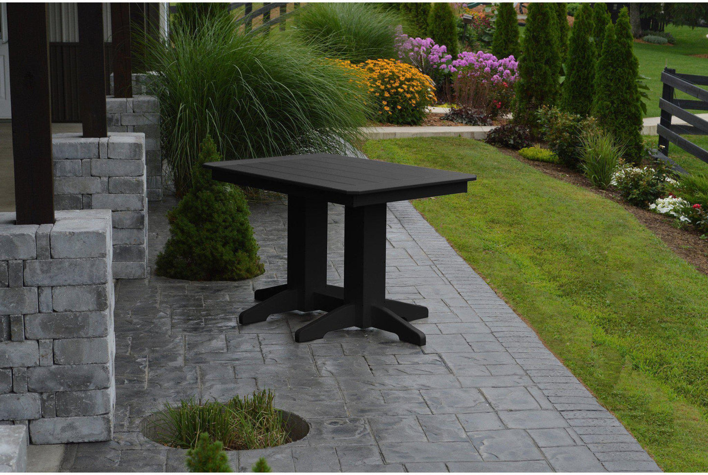 A&L Furniture Company Recycled Plastic 4' Dining Table - Black