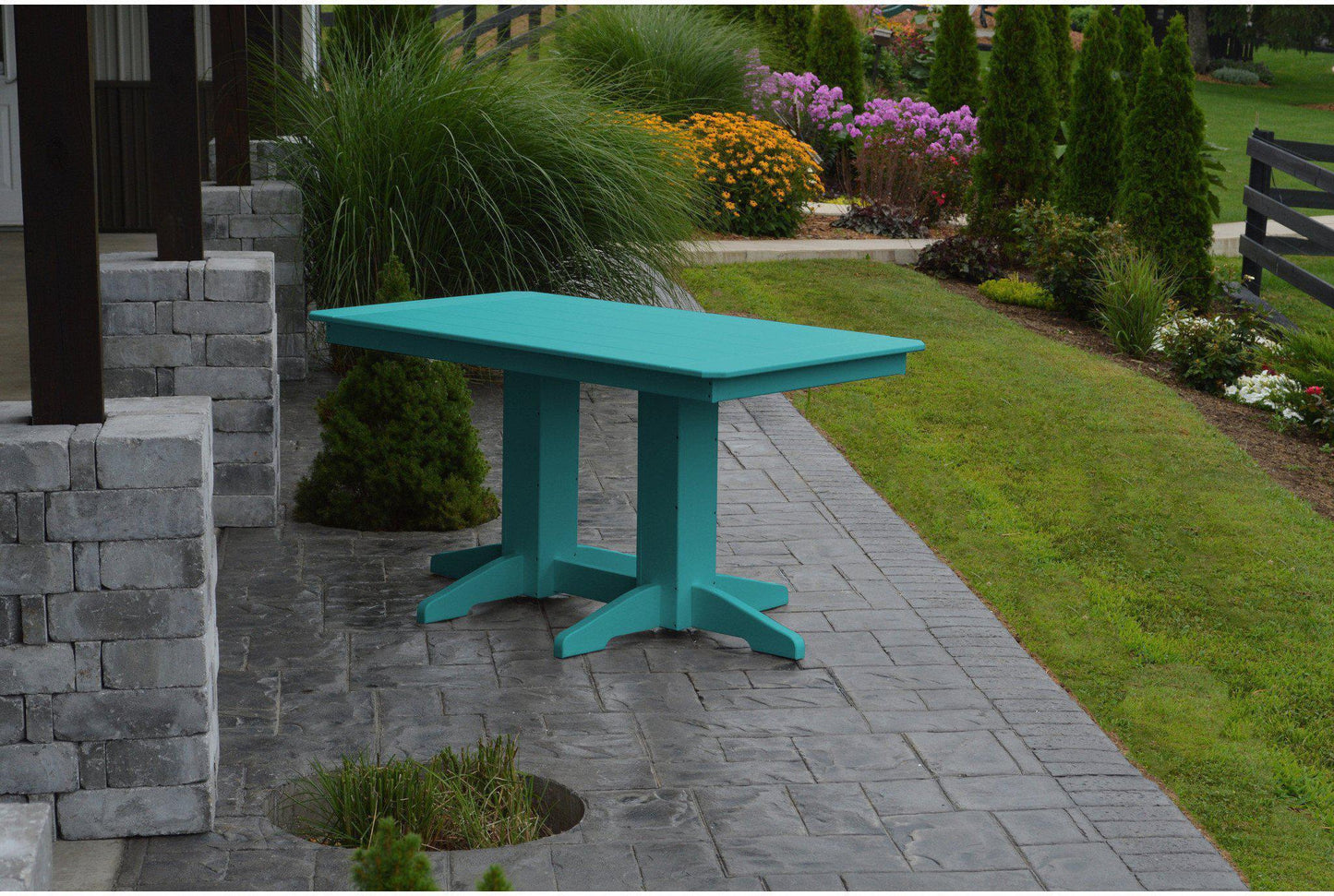 A&L Furniture Company Recycled Plastic 5' Dining Table - Aruba Blue