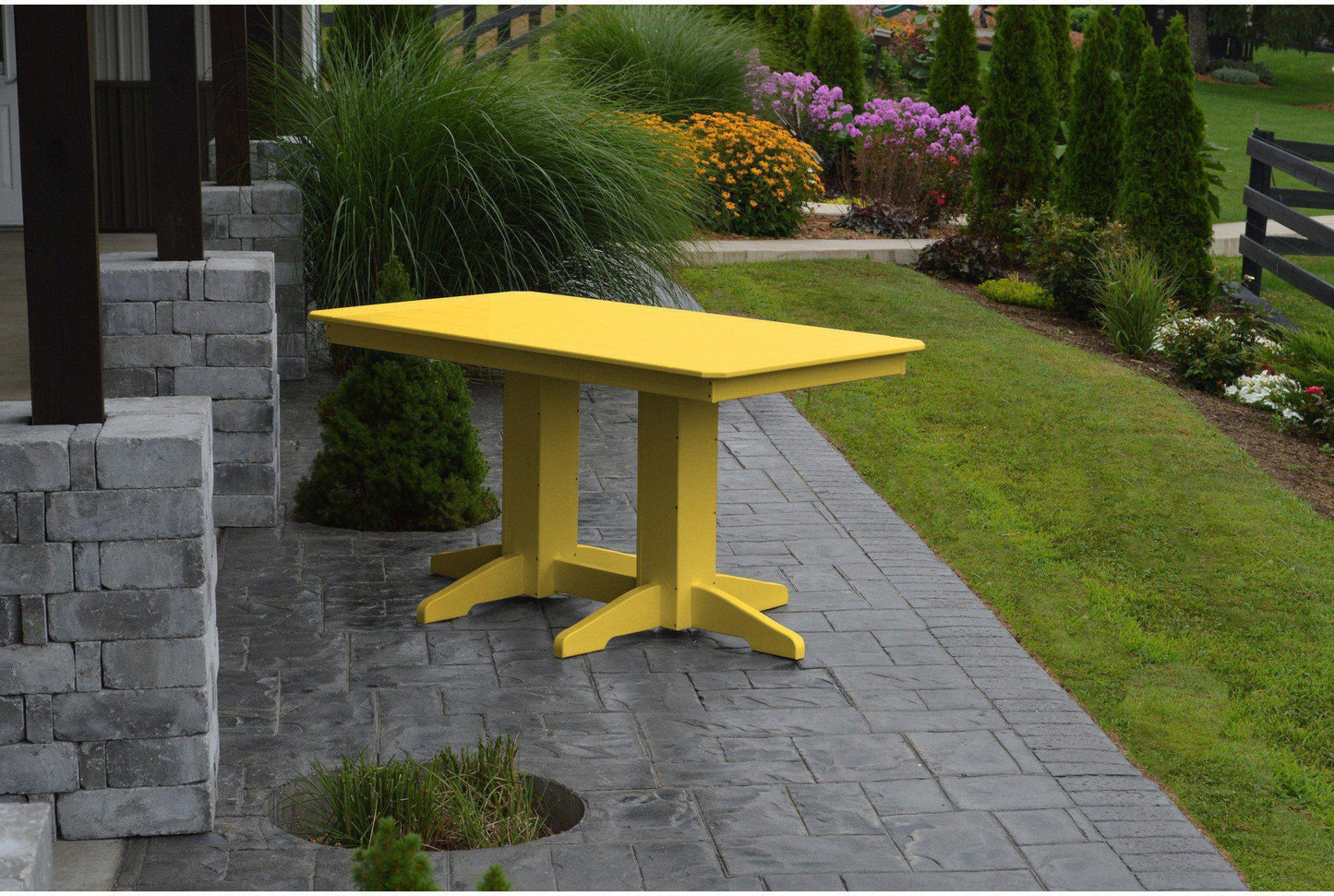 A&L Furniture Company Recycled Plastic 5' Dining Table - Lemon Yellow