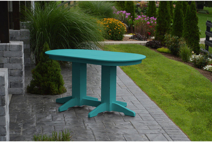 A&L Furniture Company Recycled Plastic 5' Oval Dining Table - Aruba Blue