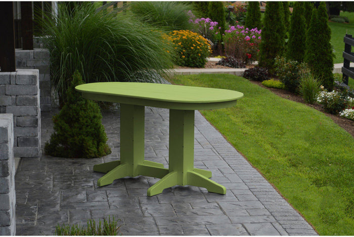 A&L Furniture Company Recycled Plastic 5' Oval Dining Table - Tropical Lime