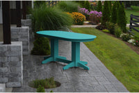 A&L Furniture Company Recycled Plastic 6' Oval Dining Table - Aruba Blue
