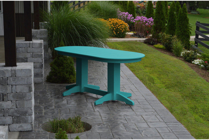 A&L Furniture Company Recycled Plastic 6' Oval Dining Table - Aruba Blue